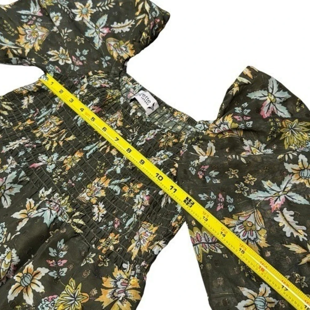 Nanette Lepore Tinsel Floral Milk Maid‎ Fairycore Whimsical Summer Dress Size S